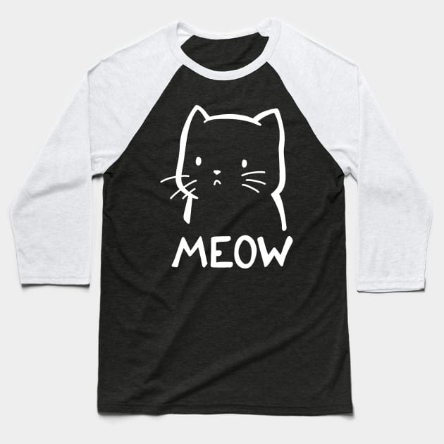 Meow Baseball T-Shirt by valentinahramov